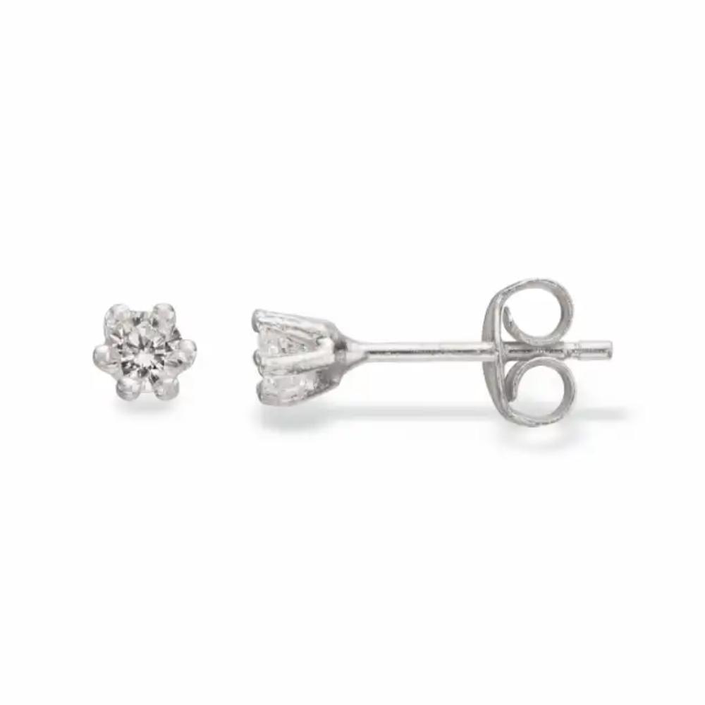 Ørepynt syn. zir. 3 mm, 6 greb sølv