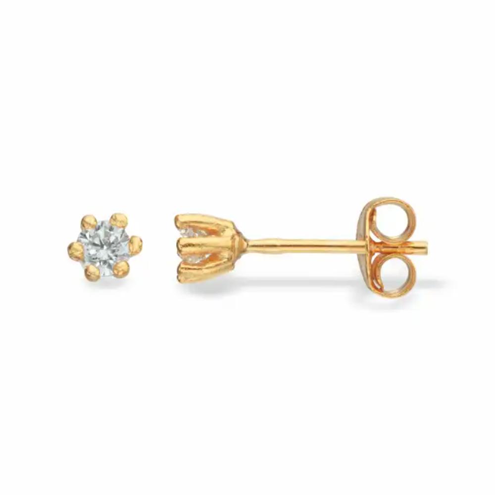 Ørepynt syn. zir. 3 mm 6 greb forgyldt