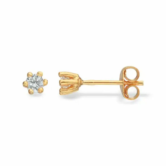 Ørepynt syn. zir. 3 mm 6 greb forgyldt