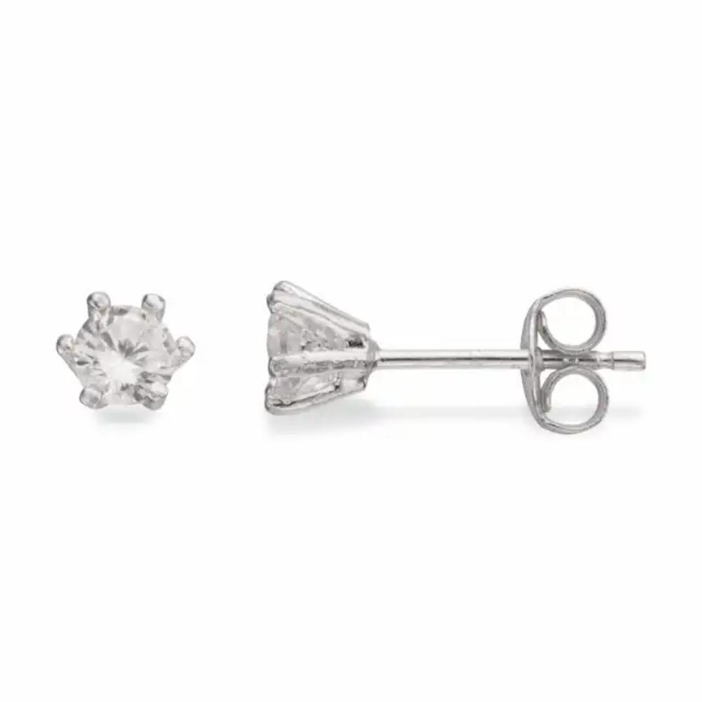 Ørepynt syn. zir. 4 mm, 6 greb sølv