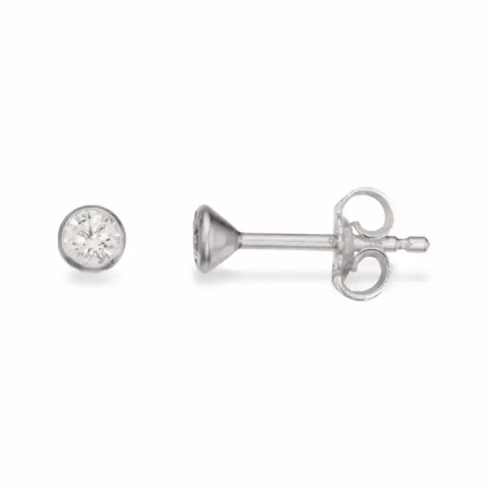 Ørepynt syn. zir. 3 mm sølv