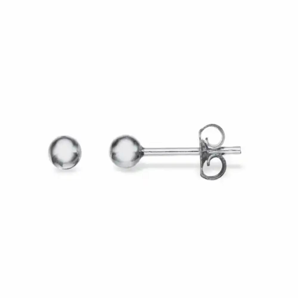 Ørepynt kugle 3 mm sølv