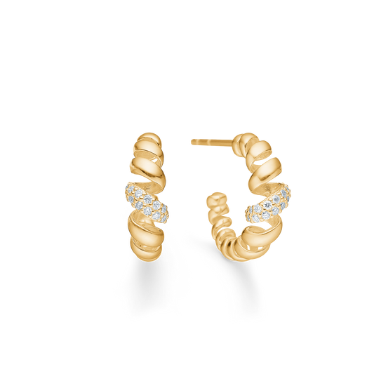 Mads Z Swirl W. Diamonds øreringe