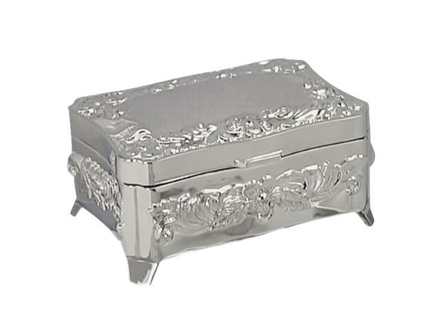 Forkromet smykkeskrin m. blomster 154-83494