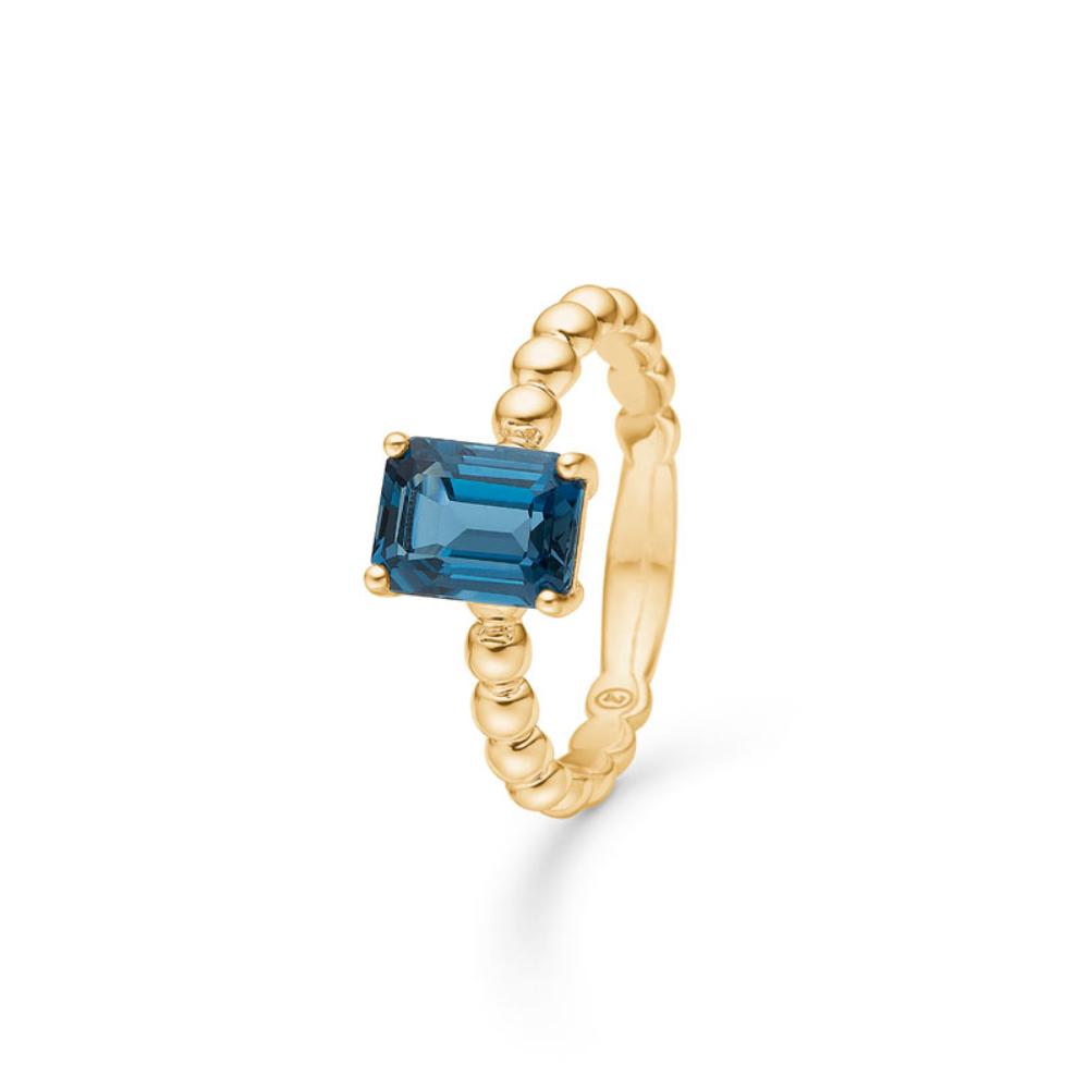 Outlet Mads Z "Berry" 14kt ring m. London blue topaz