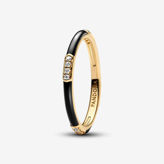 Pandora Sort Emalje & Sten ring