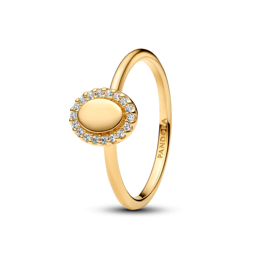 Pandora Stackable Engravable Oval Halo Ring