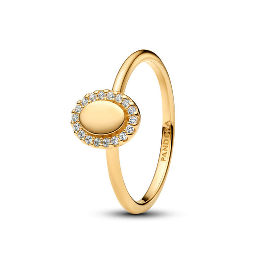 Pandora Stackable Engravable Oval Halo Ring
