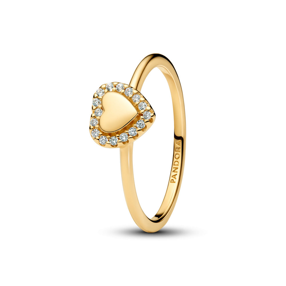 Pandora Engravable Heart Halo ring