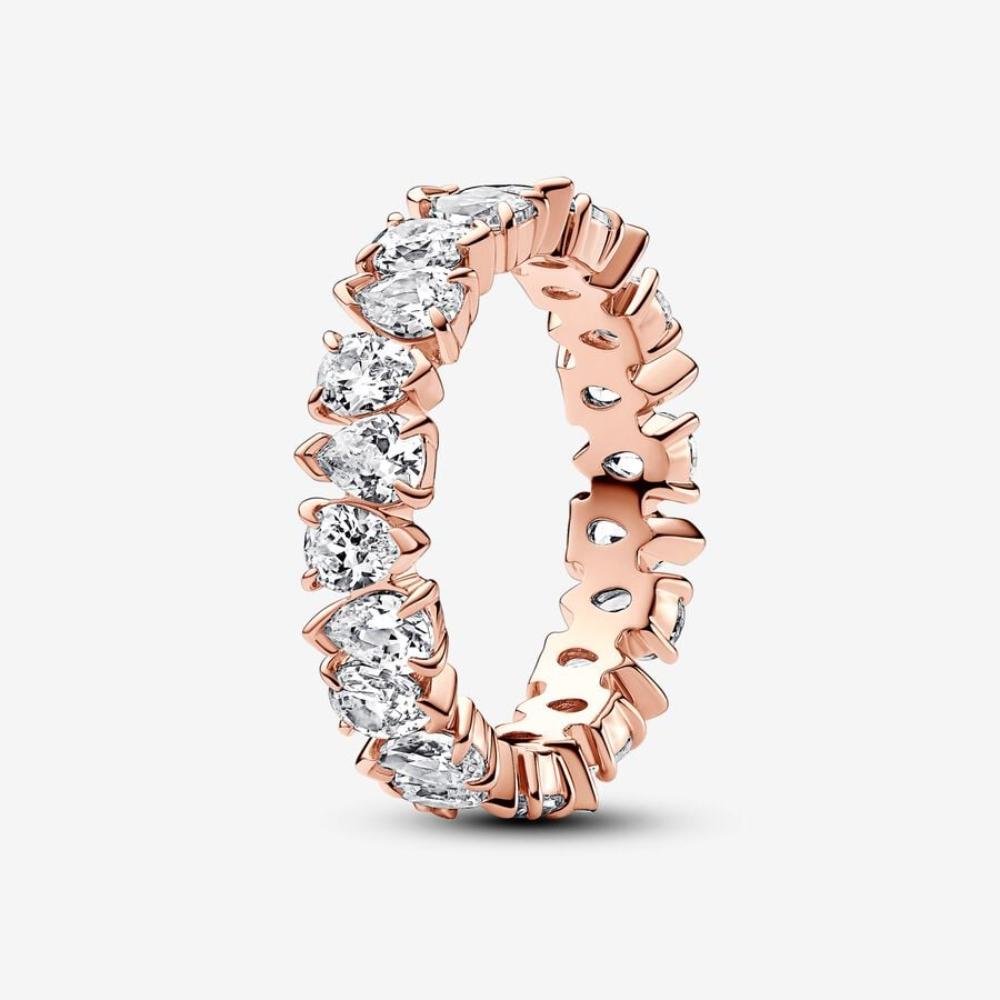 Pandora Forgyldt rosegold ring med cubic zirkonia