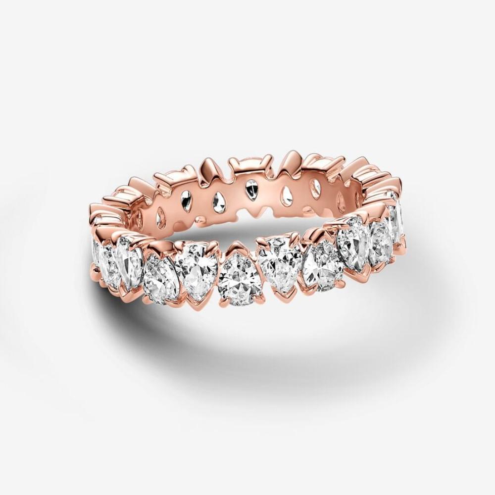 Pandora Forgyldt rosegold ring med cubic zirkonia