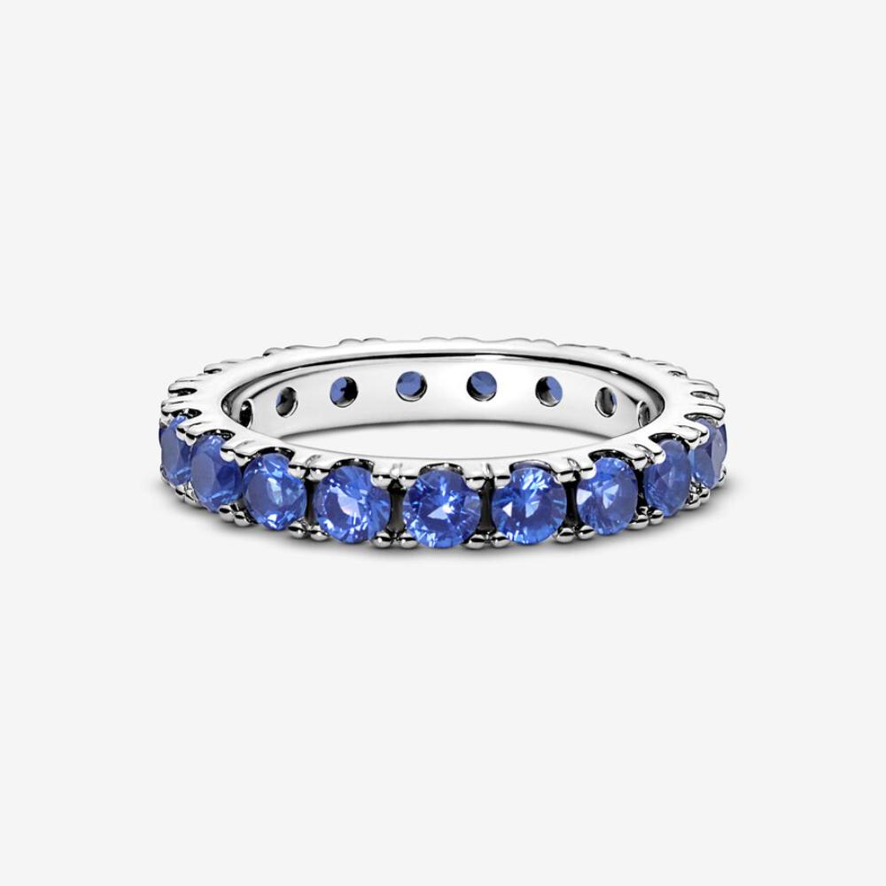 Panora Sølv Ring m. Prinsess blue crystal