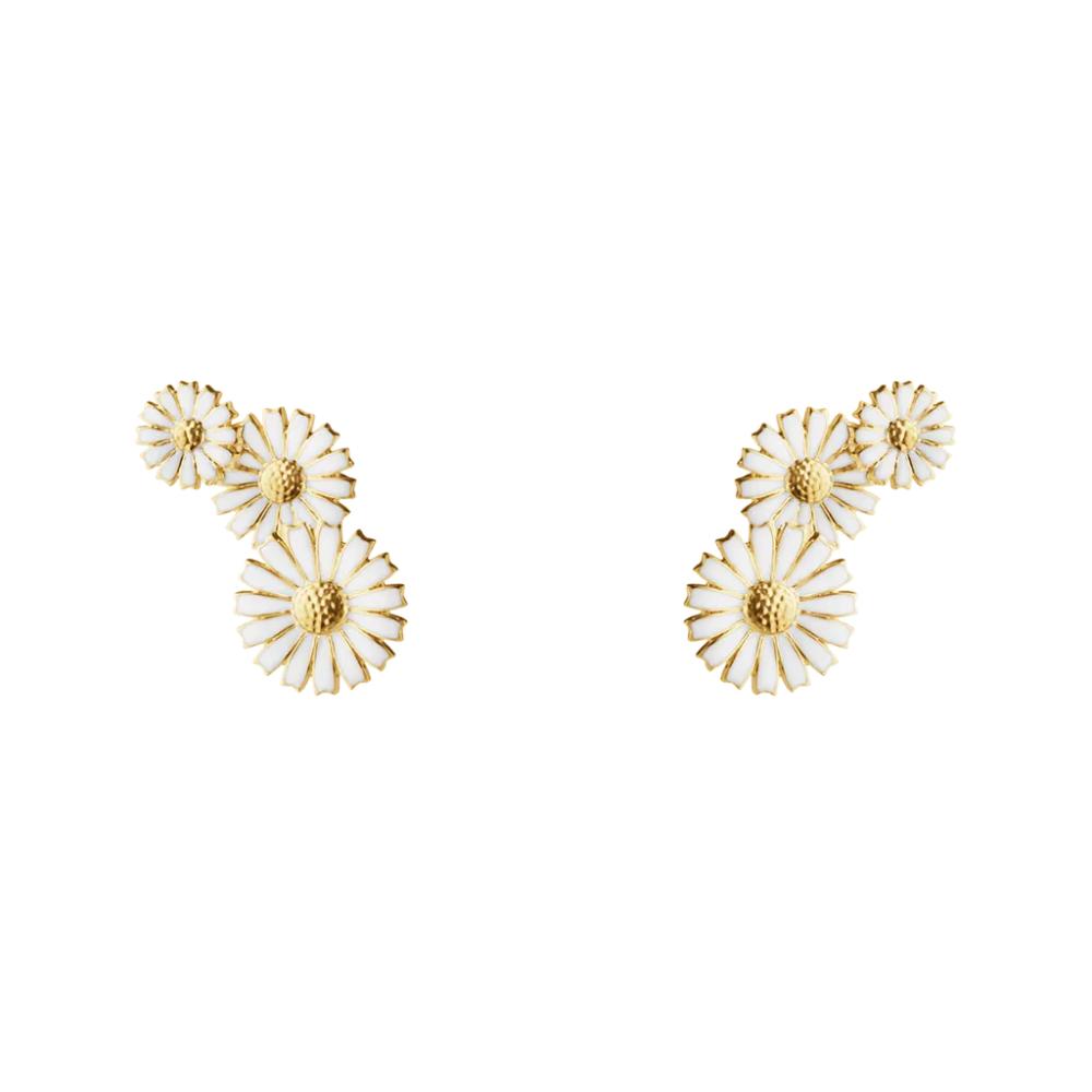 Georg Jensen Daisy 3 Flower Layered Earring FG