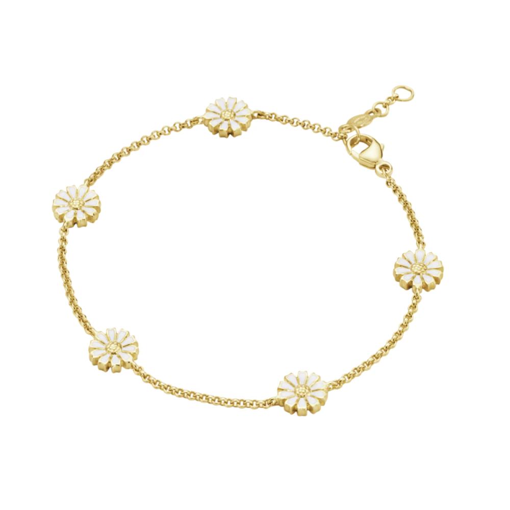 Georg Jensen Daisy Bracelet White, GP 5X7mm