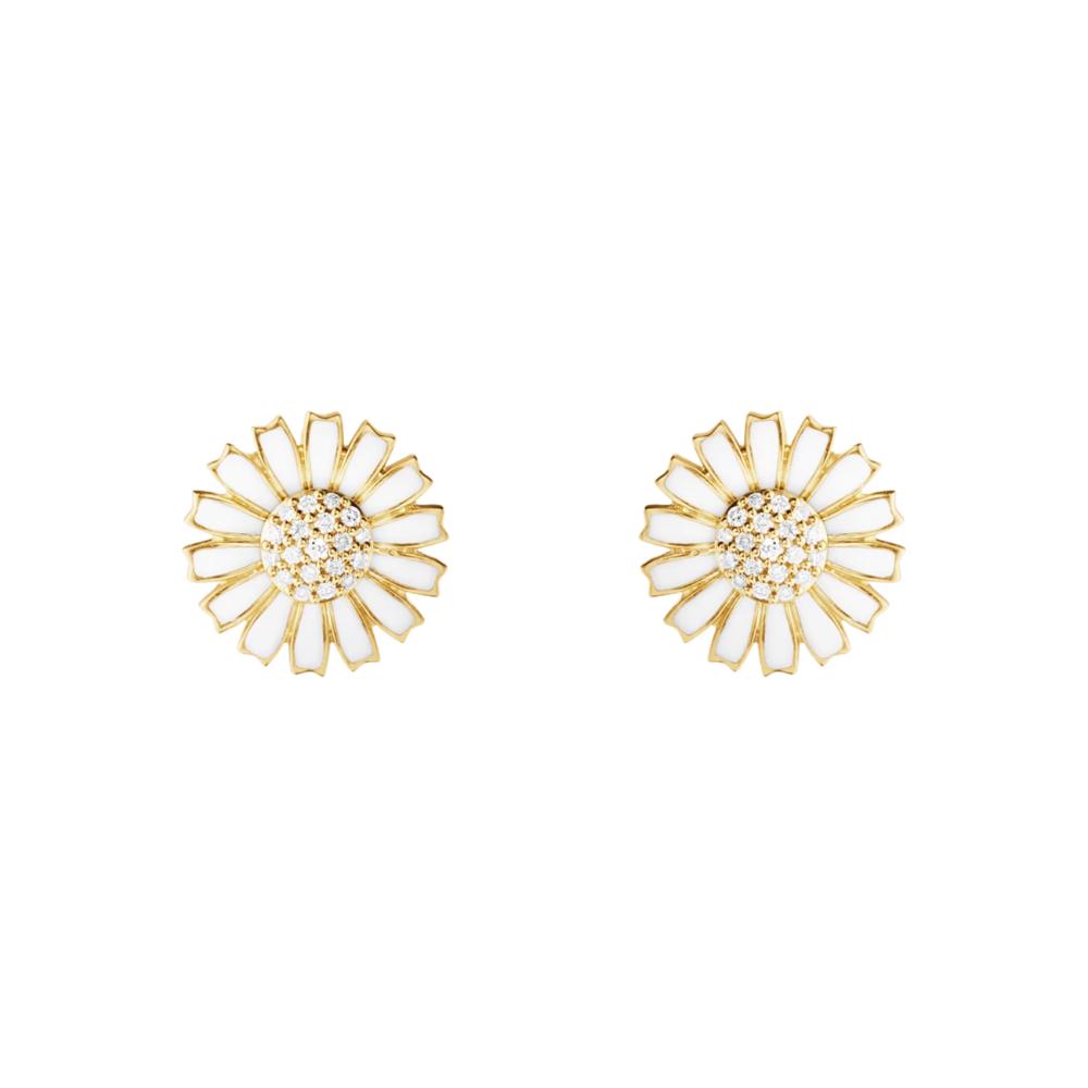 Georg Jensen Daisy Earstud White 11 mm, GP 0,10ct