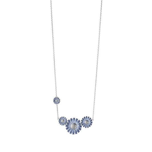 Georg Jensen Daisy 4 Flower Necklace Blue, RH