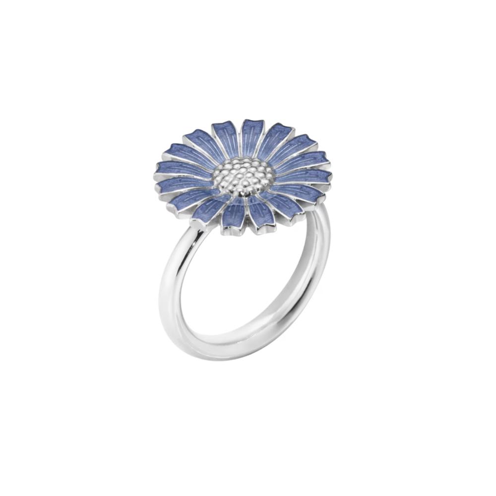 Georg Jensen Daisy Plain Shank Ring Blue, RH