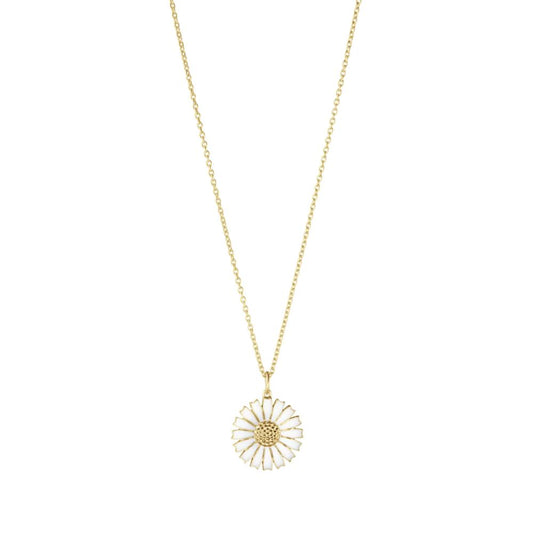 Georg Jensen Daisy Pendant White, GP 18mm