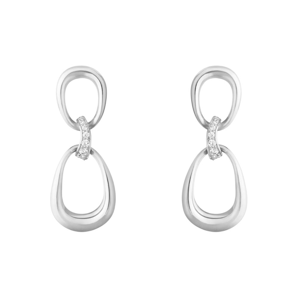 Georg Jensen Offsprings Earrings Silver and Diamond 0,05ct.