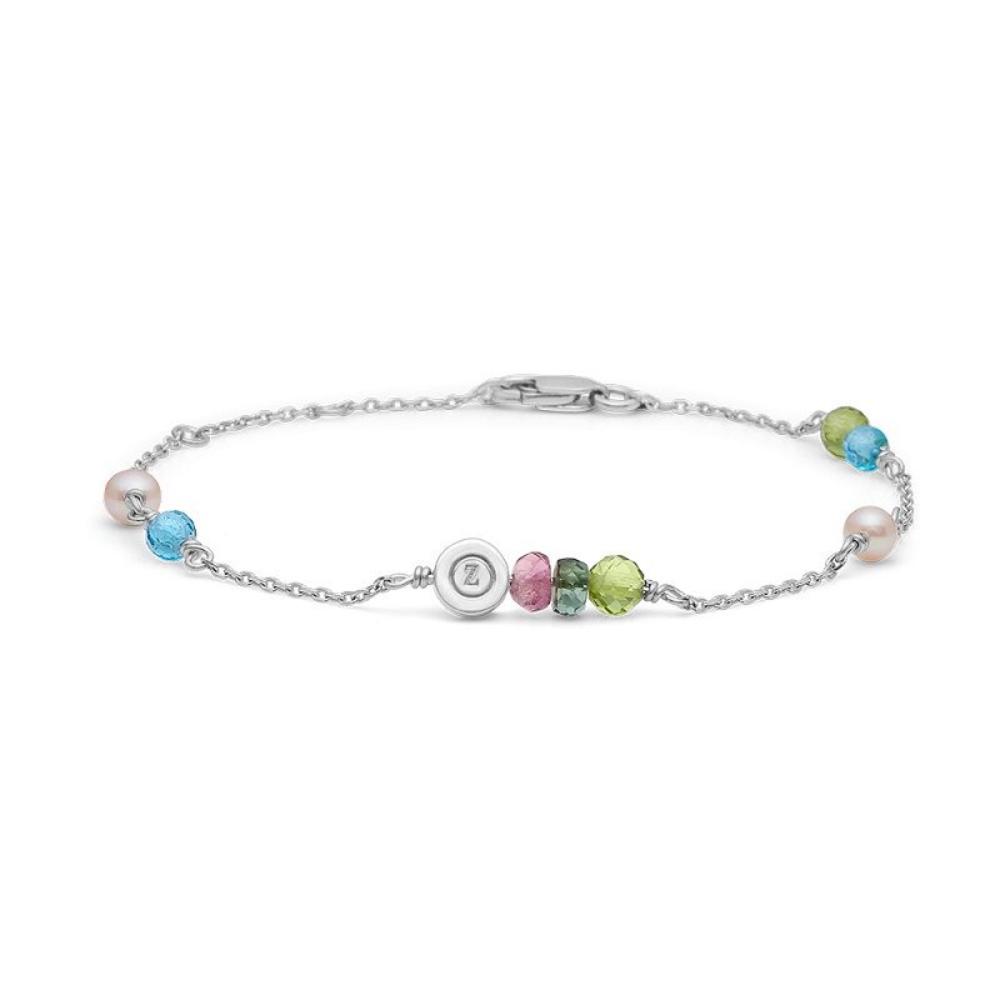 Outlet Mads Z "Scattered" Sølv armbånd m. topas, peridot og turmalin