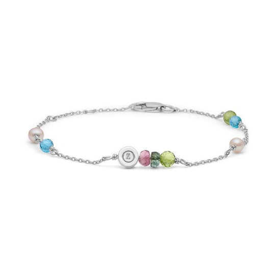 Outlet Mads Z "Scattered" Sølv armbånd m. topas, peridot og turmalin