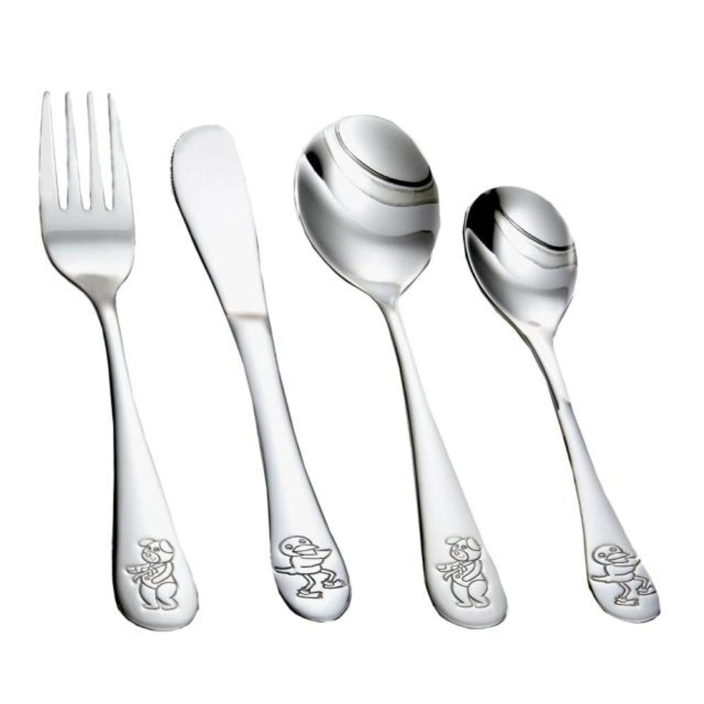 Rustfrit stål bestik m. Bamse & Kylling 250-1002