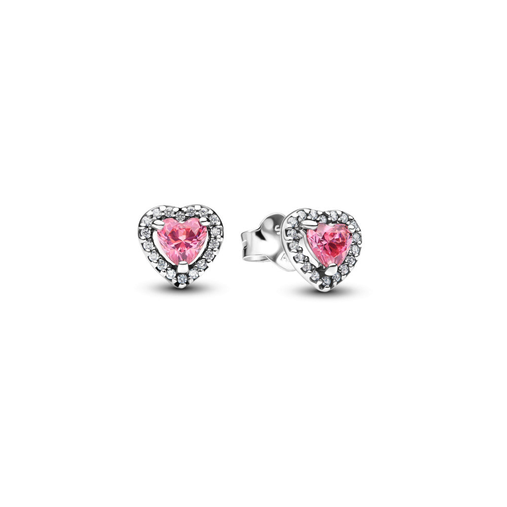 Pandora Elevated Pink Heart ørestikker