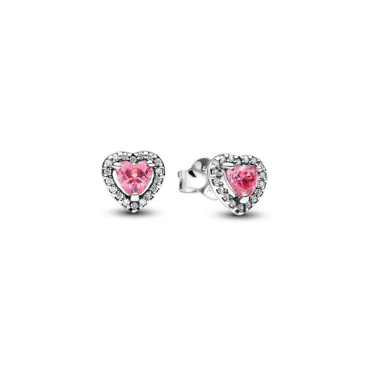 Pandora Elevated Pink Heart ørestikker