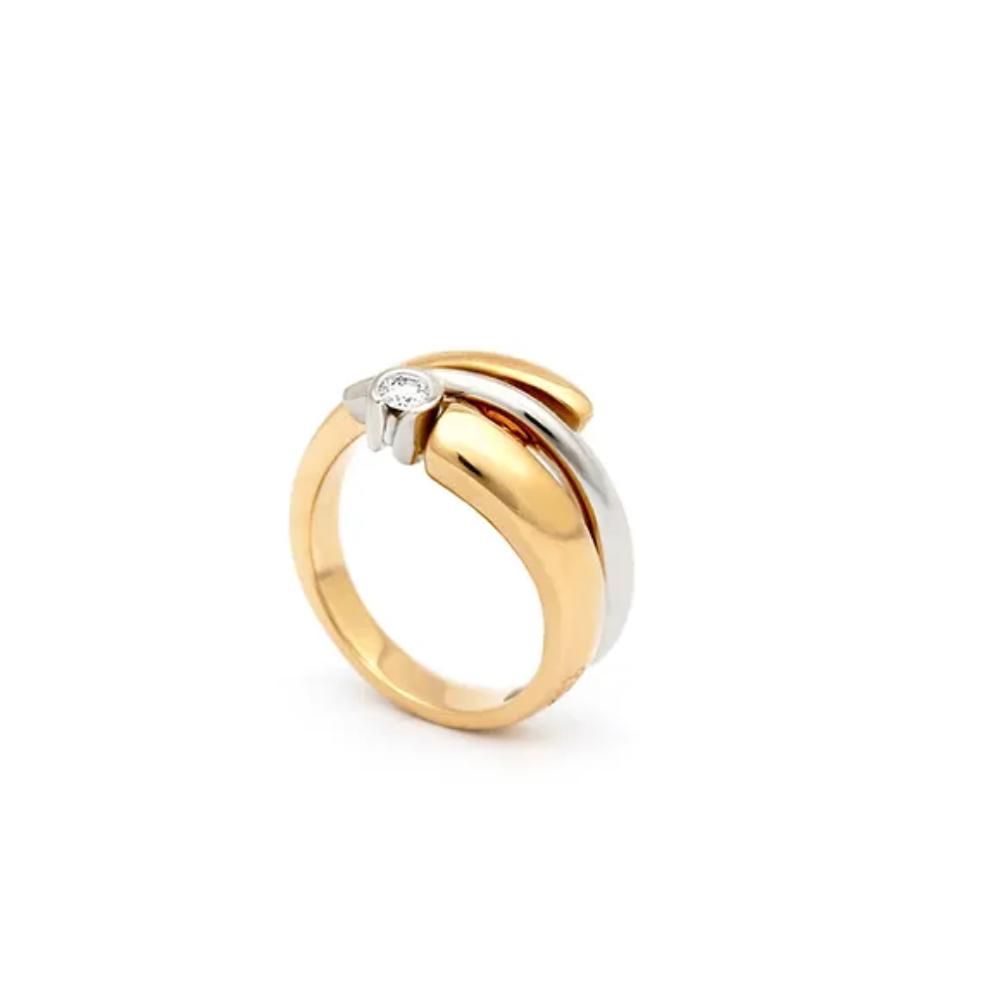 Per Borup Classic To Farvet 14 kt ring