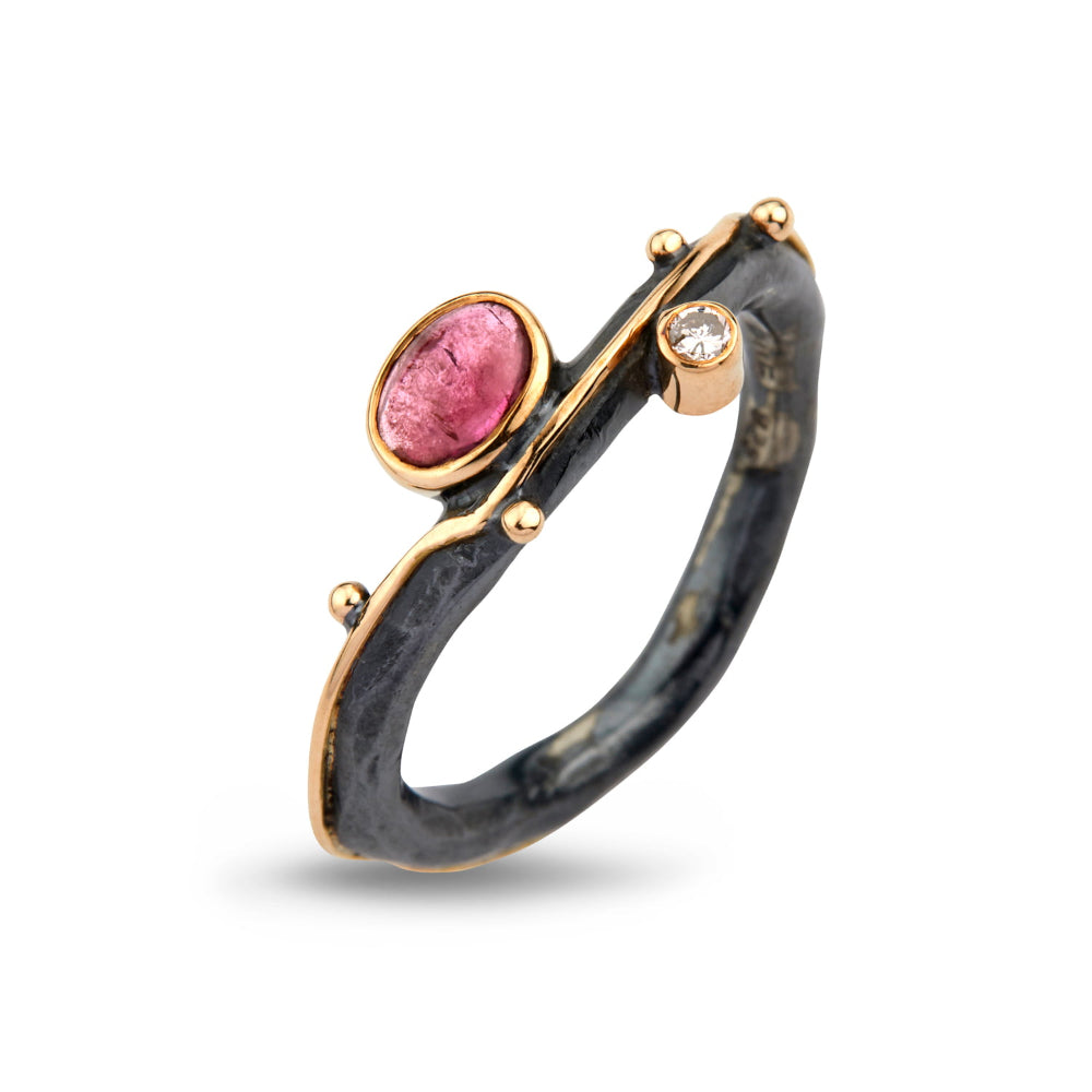 By Birdie Louise Red Tourmaline ring