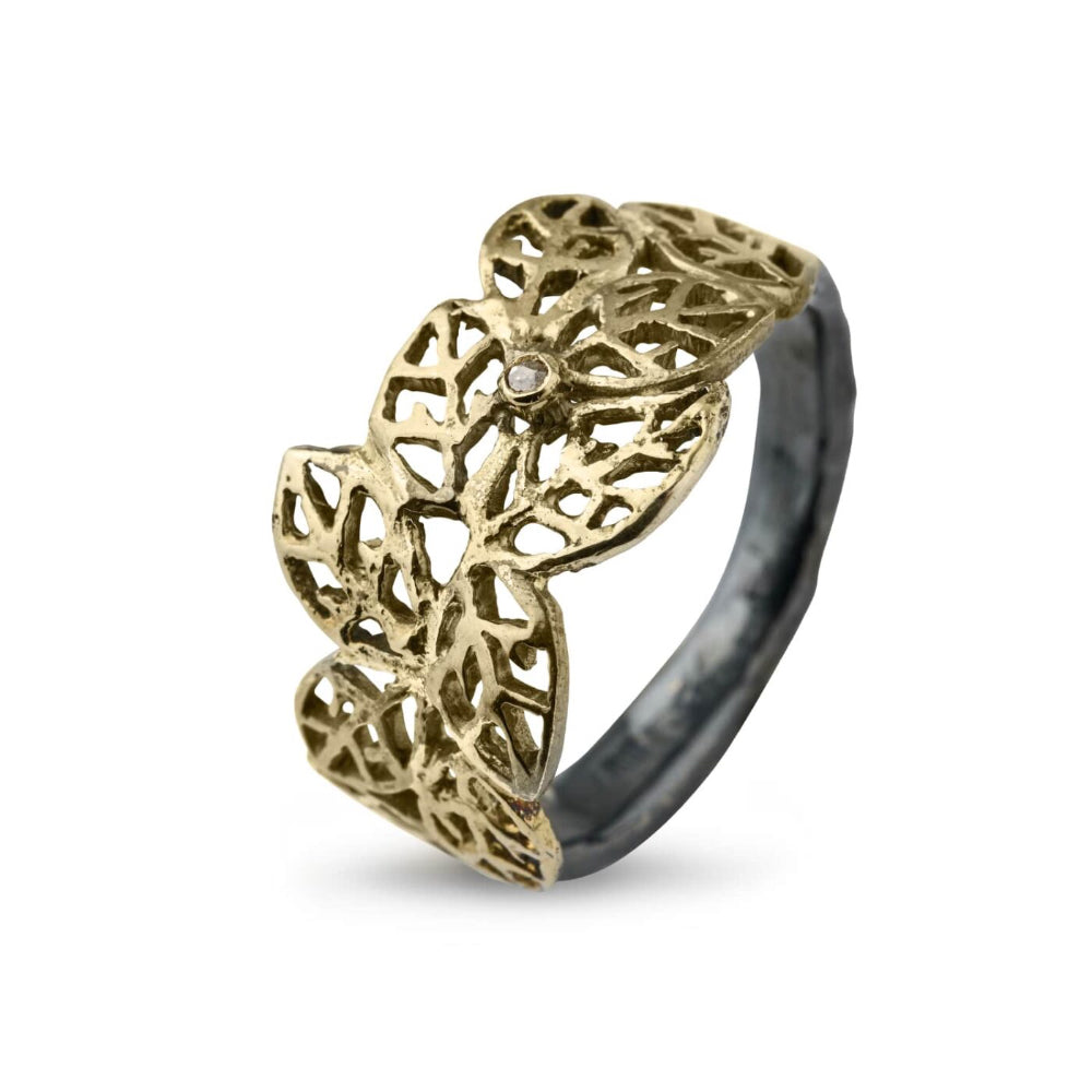 By Birdie Beech Leaves Gold ring