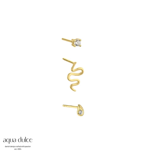 Aqua Dulce Mix Boks Snake Gold øreringe