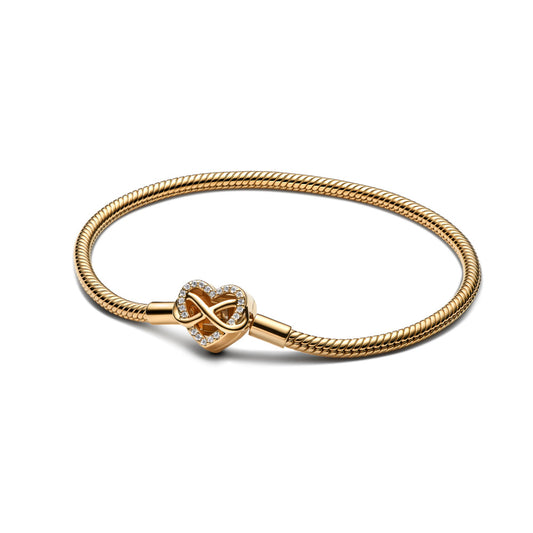 Pandora Sparkling Infinity Heart Clasp Snake Chain armbånd