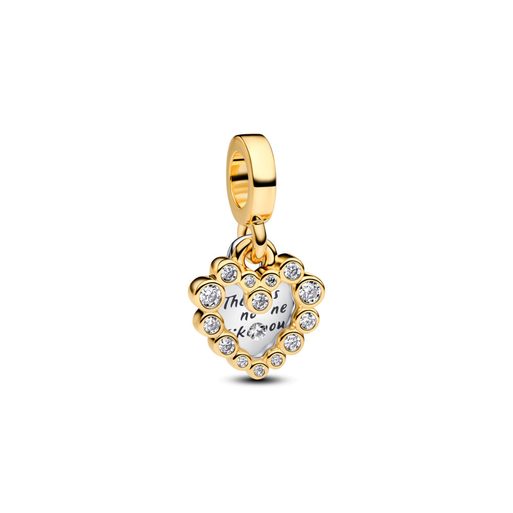 Pandora Sparkling Heart Double Dangle charm
