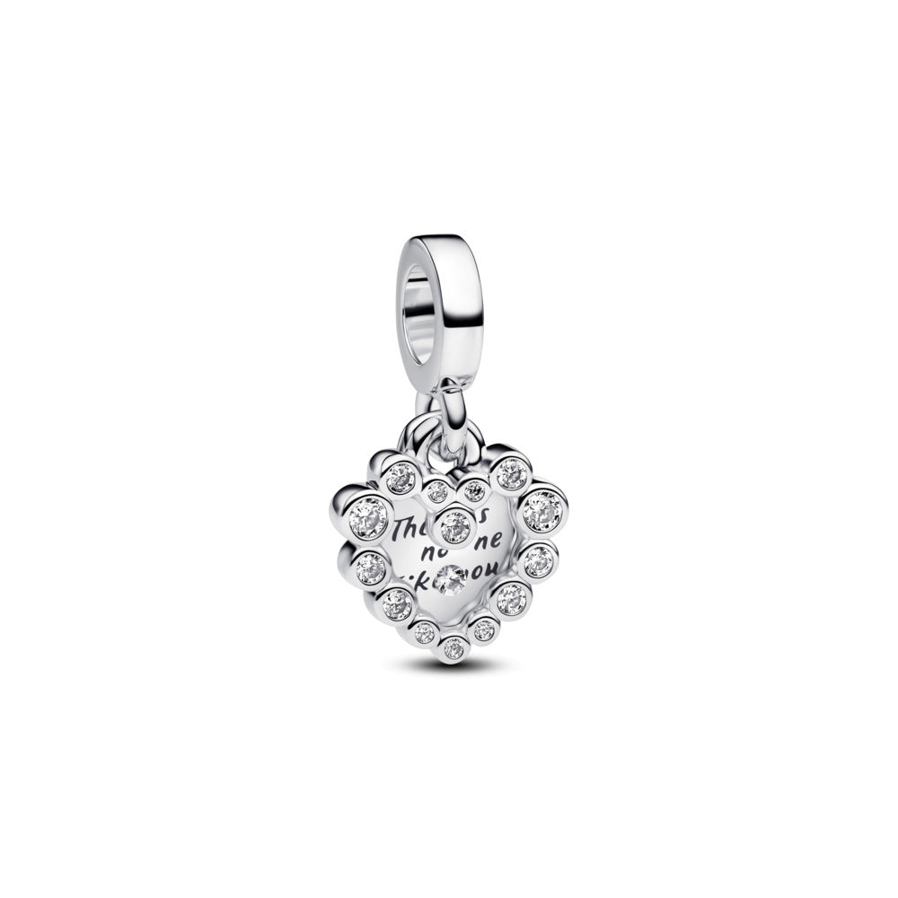Pandora Sparkling Heart Double Dangle charm