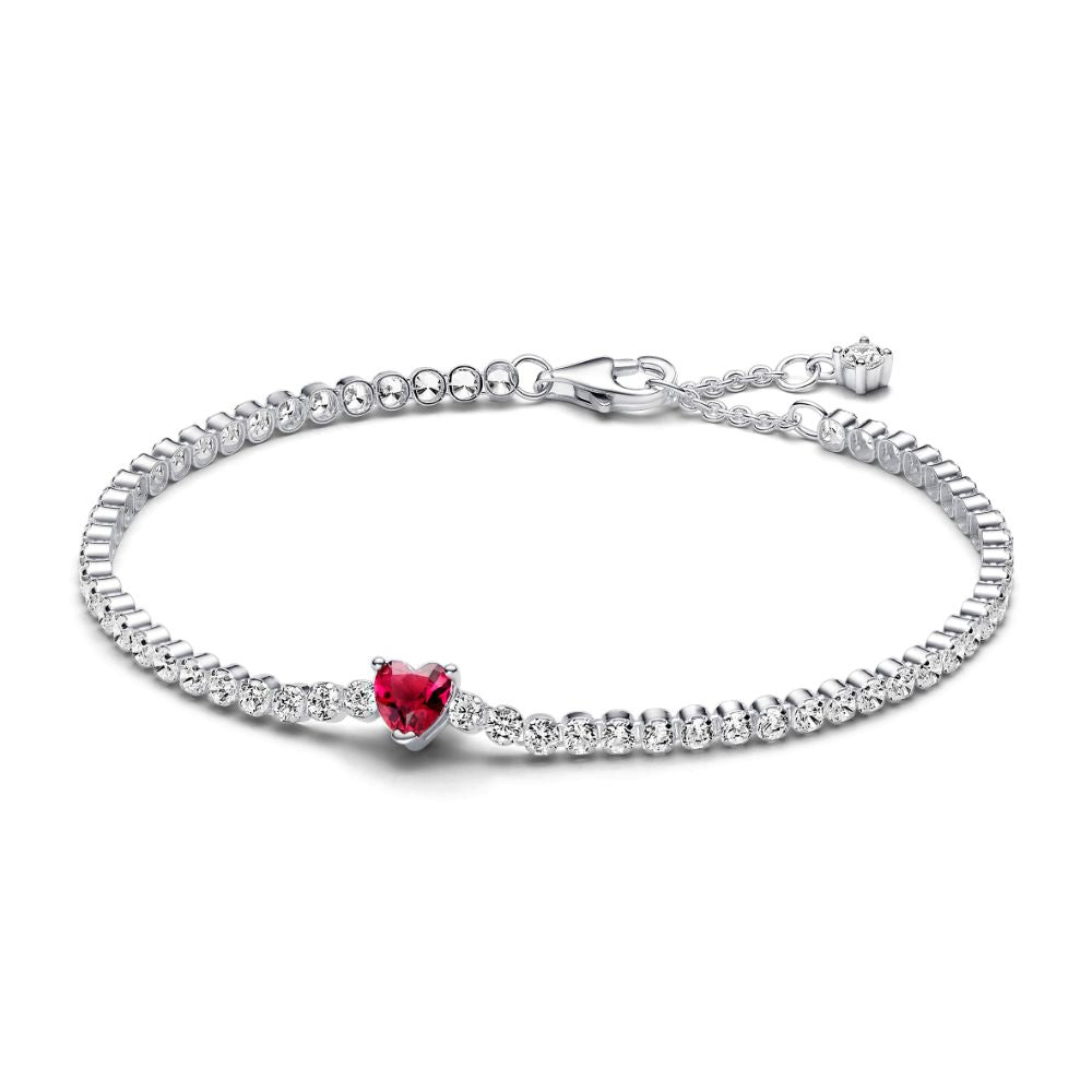 Pandora Sølv hjerte tennis armbånd
