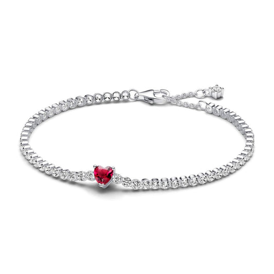 Pandora Sølv hjerte tennis armbånd