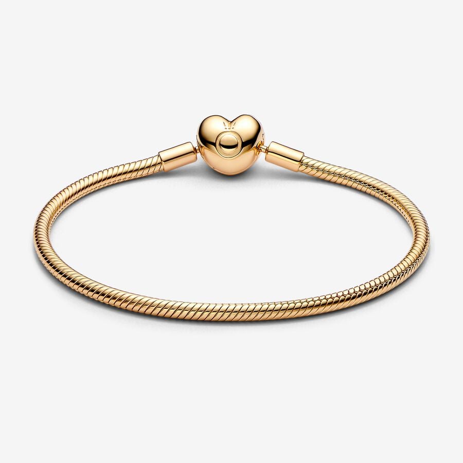 Armbånd i Forgyldt Sølv fra Pandora Med Hjertelås