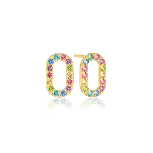 Sif Jakobs Capizzi øreringe - Forgyldt sølv - Farvede zirkonia