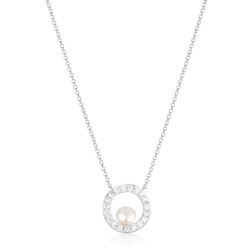 Sif Jakobs Ponza Circolo halskæde - Sølv - Hvid zirkonia