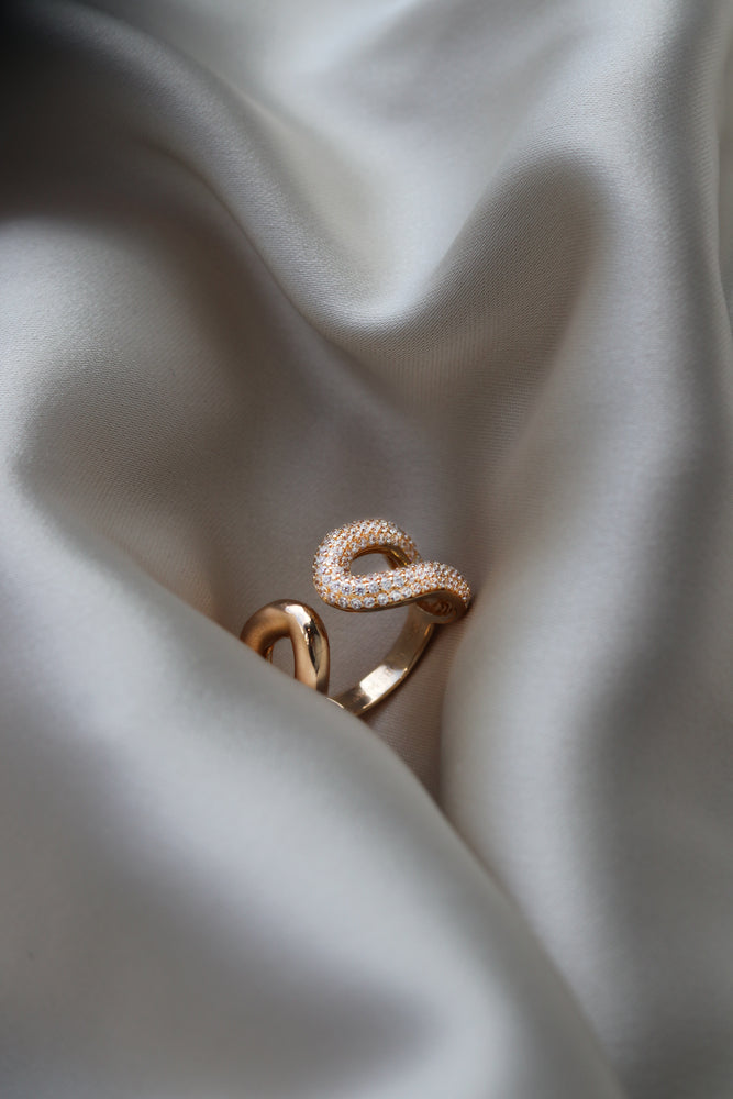 Sif Jakobs Capizzi Due ring - Forgyldt sølv - Hvid zirkonia