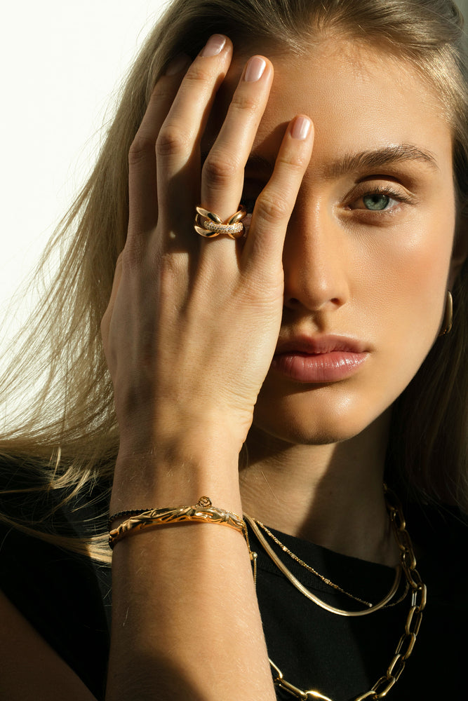 Sif Jakobs Capri Tre ring - Forgyldt sølv