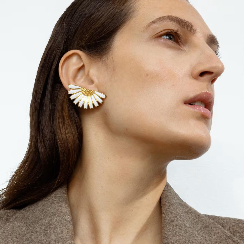 Georg Jensen Daisy Half Flower Earing silver