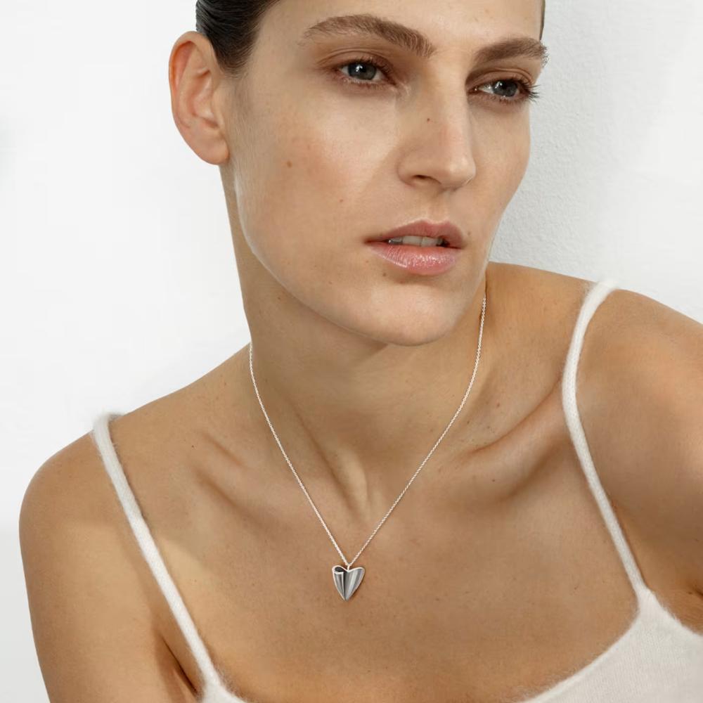 Georg Jensen Folded Heart Pendant silver