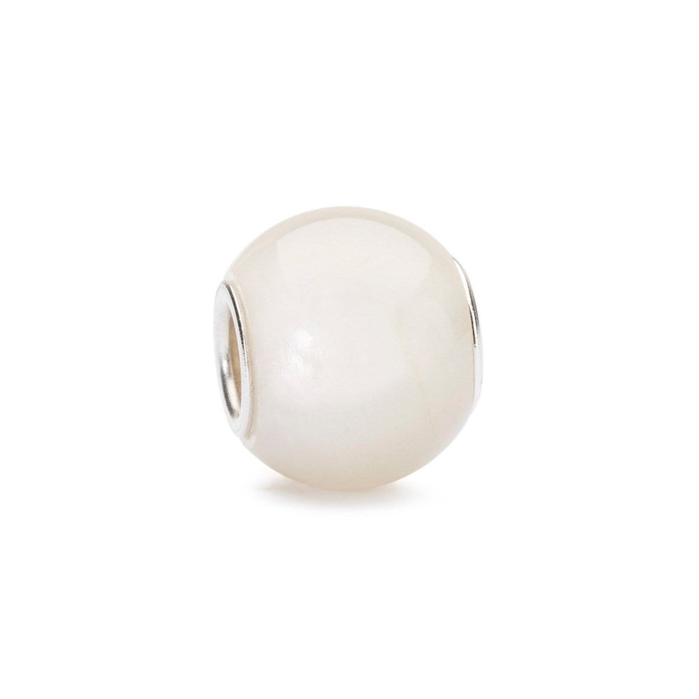 Trollbeads Rund hvid Månesten