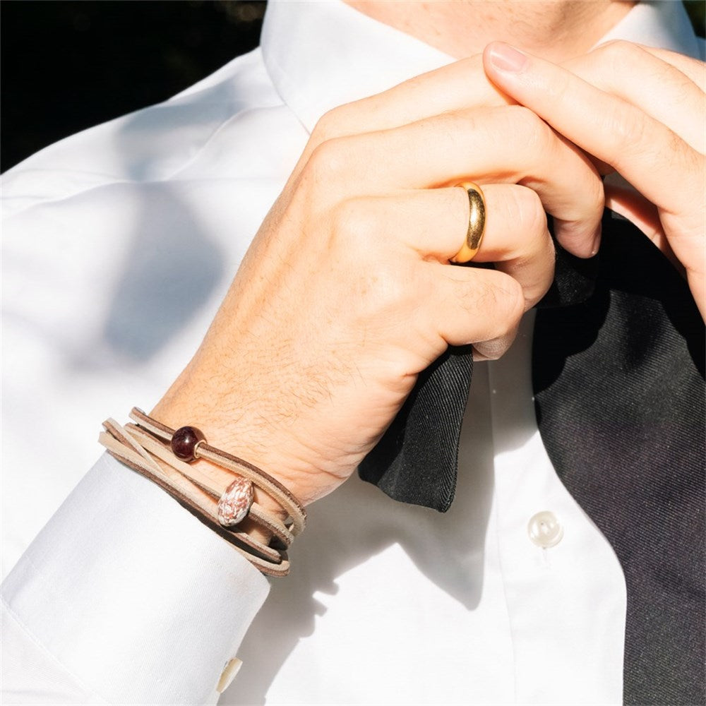 Trollbeads Læderarmbånd Brun/Beige