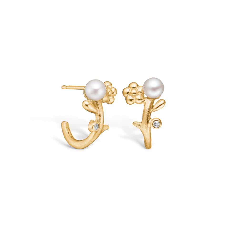 Blossom 9 kt. guld halv creoler