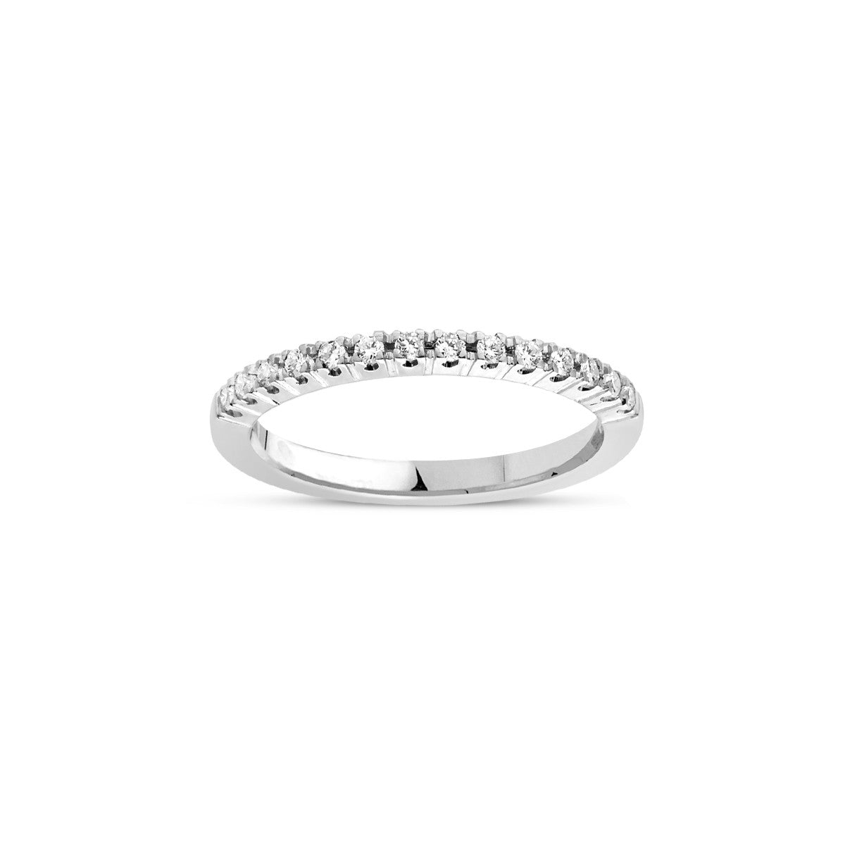 14 kt hvidgulds alliance ring med 14 brillanter