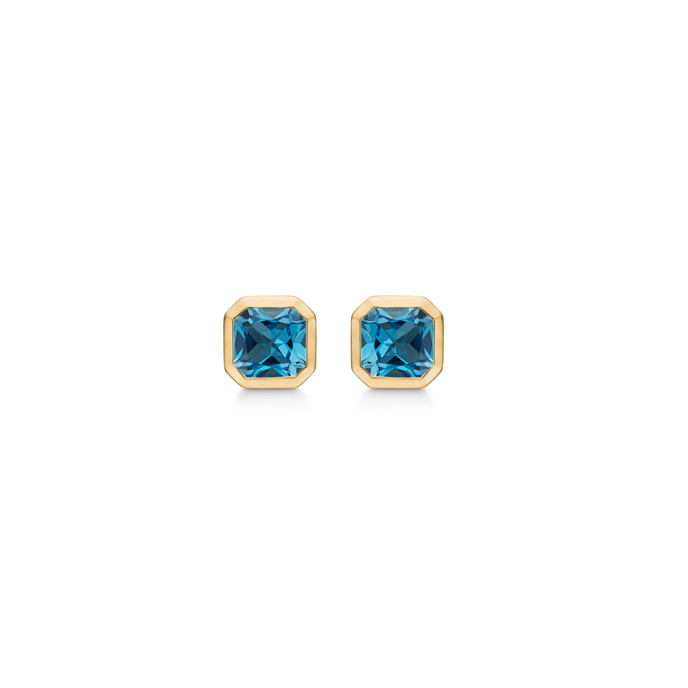 Mads Z "Darling" 14kt ørestik m. London Blue Topas