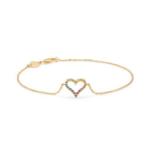 Mads Z Tender Heart Rainbow armbånd 14 kt